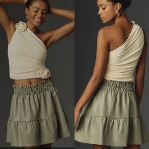 Anthropologie The Somerset Mini Skirt: Faux Leather Edition